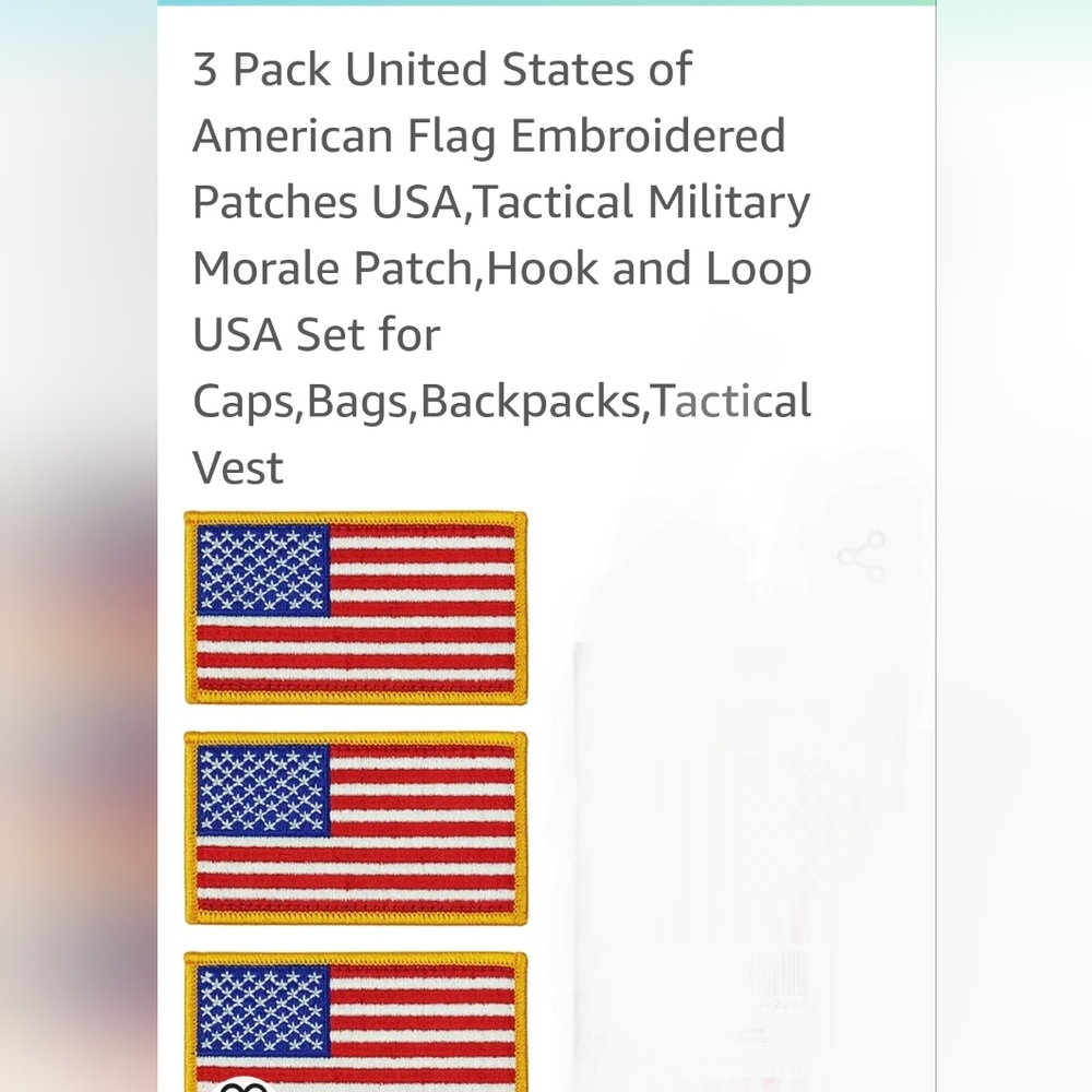 American Flag Patches (set of 3)
